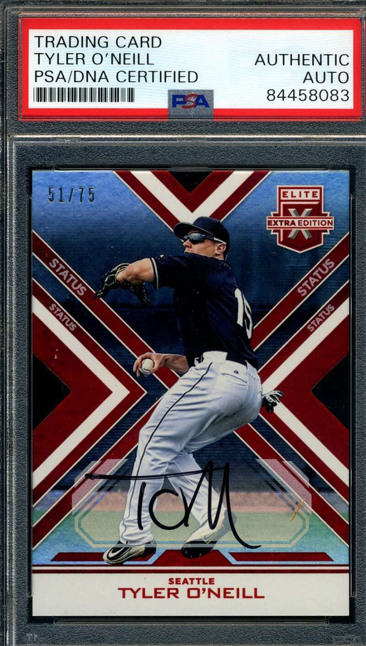 Tyler O`neill PSA DNA Coa Signed 2016 Panini Elite 51/75 Autograph