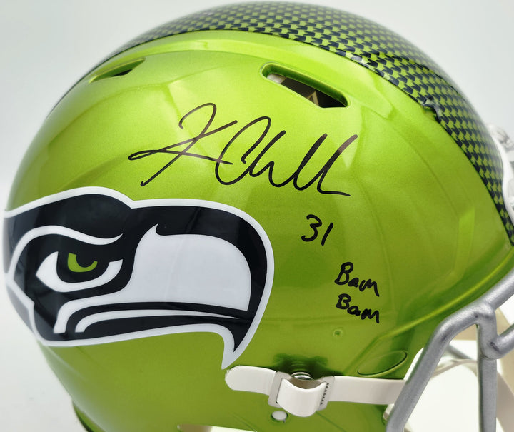Kam Chancellor Auto Seahawks Flash Green Full Size Speed Authentic Helmet BamBam