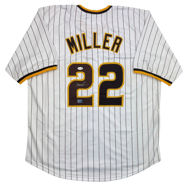 Autographed/Signed Mason Miller San Diego Pinstripe Baseball Jersey JSA COA