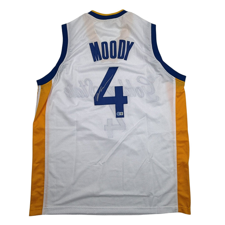 Autographed/Signed Moses Moody Golden State White Jersey Beckett BAS COA