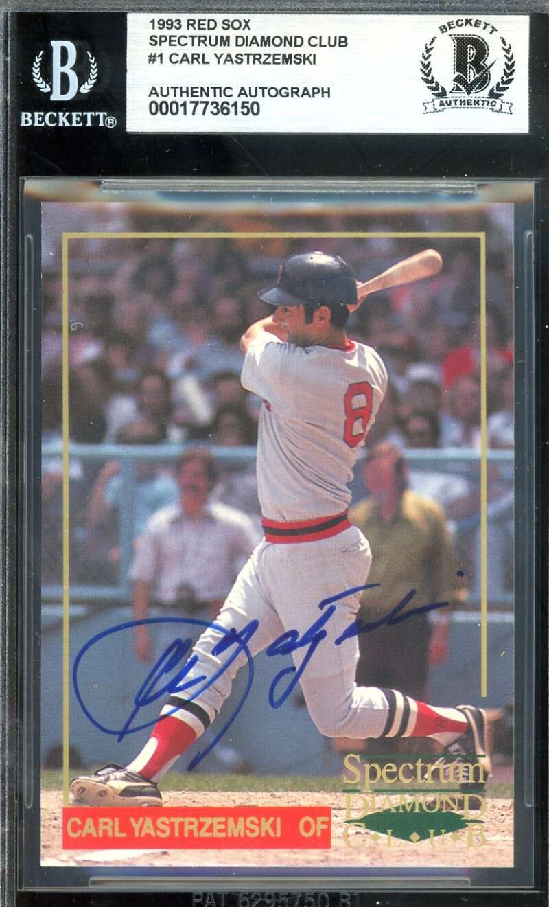 Carl Yastrzemski Beckett BAS Signed 1993 Spectrum Diamond Club Autograph