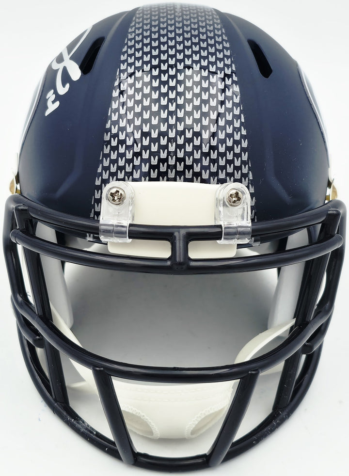Sam Darnold Signed Seattle Seahawks Blue Speed Mini Helmet Beckett Witness