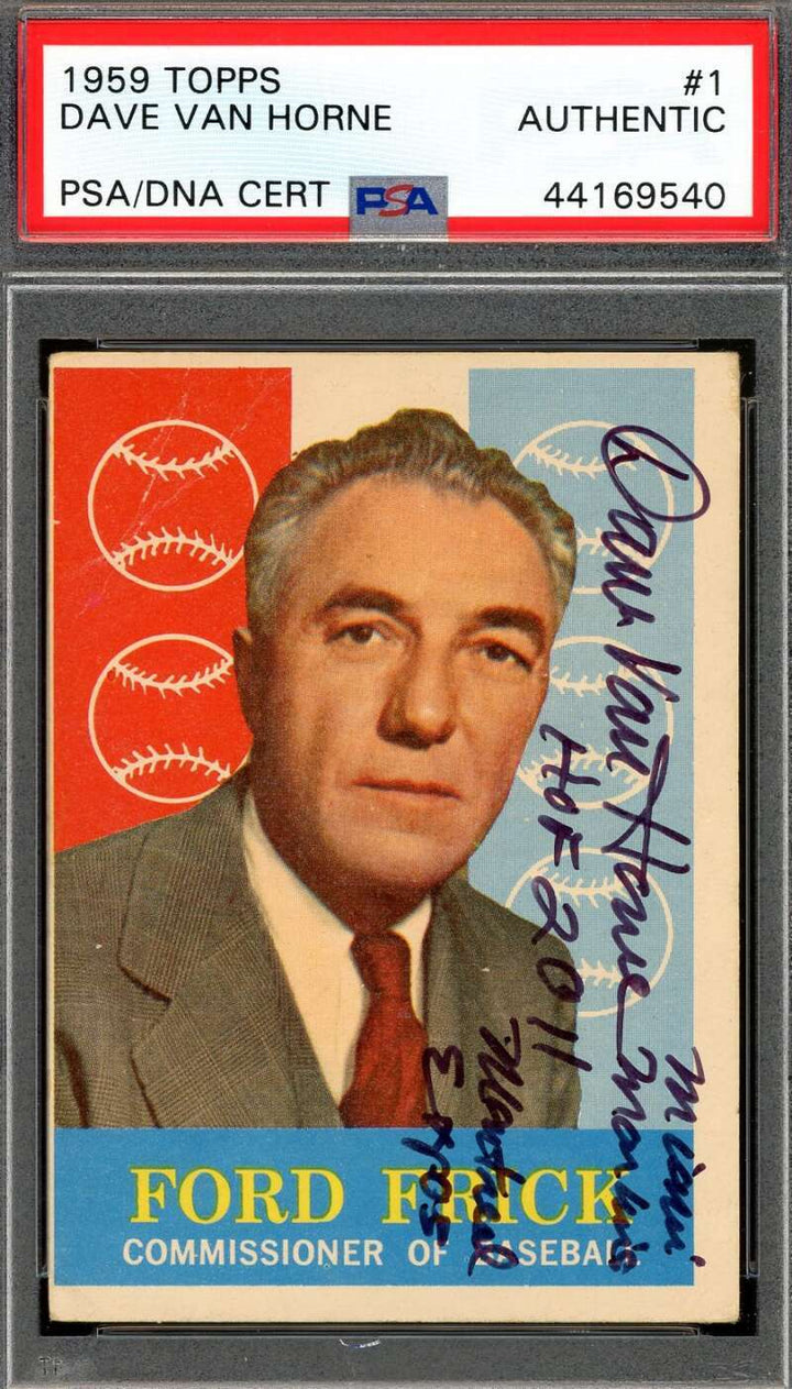 Dave Van Horne PSA DNA Signed 1959 Topps Ford Frick Autograph