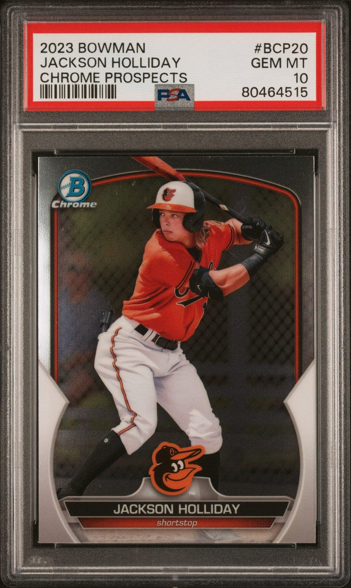 Graded 2023 Bowman Jackson Holliday #BCP20 Chrome Prospects Baseball Card PSA 10