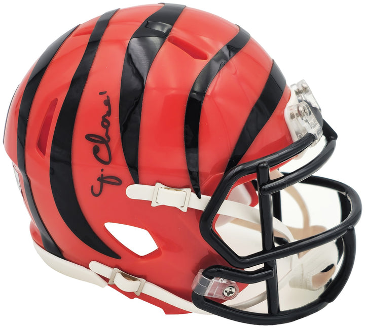 Ja'Marr Chase Signed Cincinnati Bengals Orange Speed Mini Helmet Beckett Wit