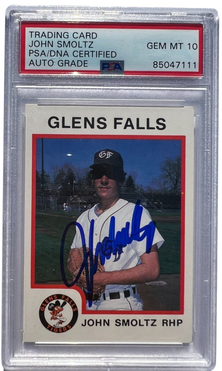 JOHN SMOLTZ SIGNED 1987 PROCARDS CARD MINOR LEAGUE GLENS FALLS AUTO 10 PSA/DNA !