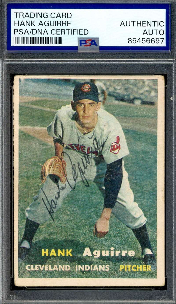 Hank Aguirre PSA DNA Vintage Signed 1957 Topps Rookie Autograph