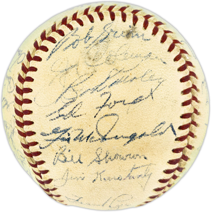 1955 Yankees Auto Official Harridge AL Baseball 30 Sigs Mickey Mantle Beckett 59