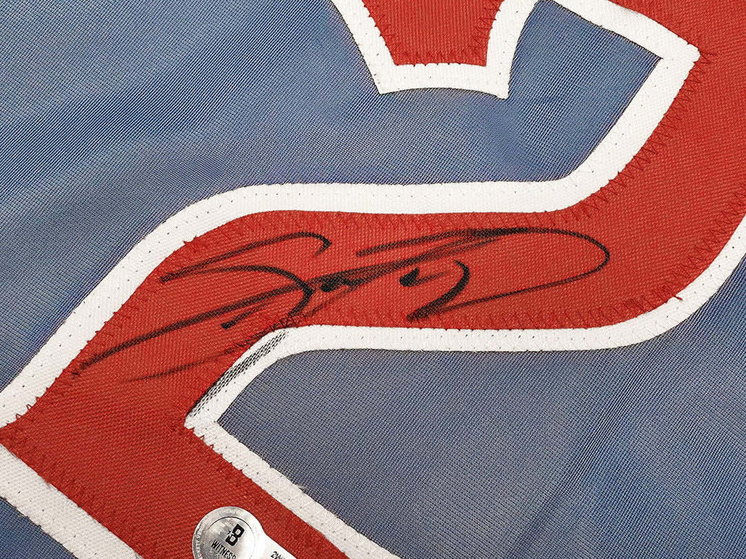 Chicago Cubs Sammy Sosa Signed Blue Jersey Beckett BAS Witness