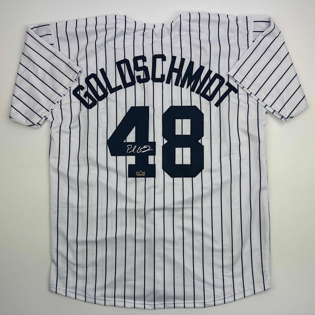 Facsimile Autographed Paul Goldschmidt New York Pinstripe Reprint Jersey Mens XL