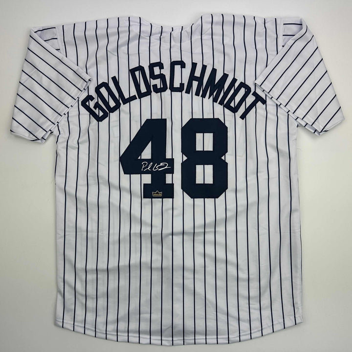 Facsimile Autographed Paul Goldschmidt New York Pinstripe Reprint Jersey Mens XL