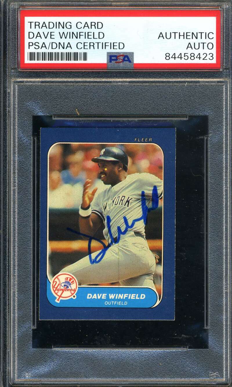 Dave Winfield PSA DNA Coa Signed 1986 Fleer Mini Autograph