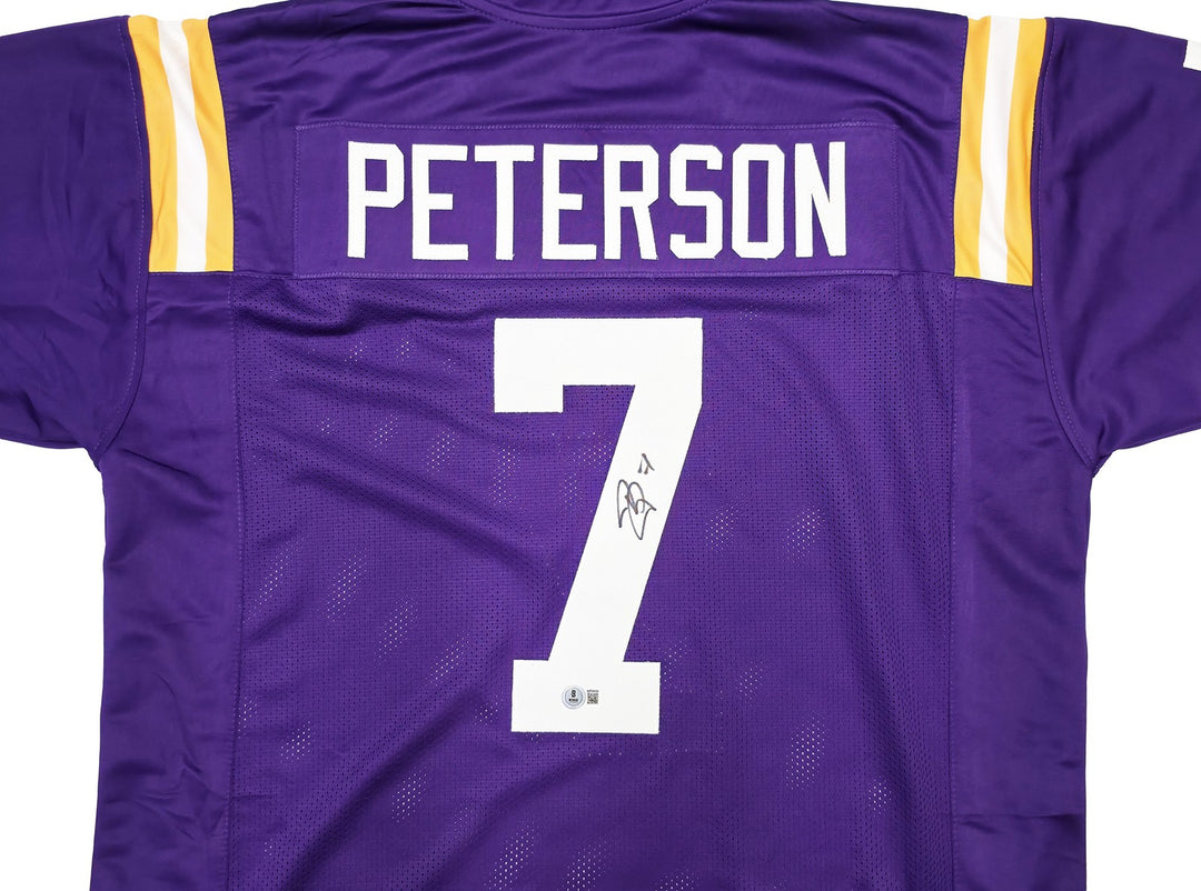 LSU Tigers Patrick Peterson Signed Purple Jersey Beckett Witness