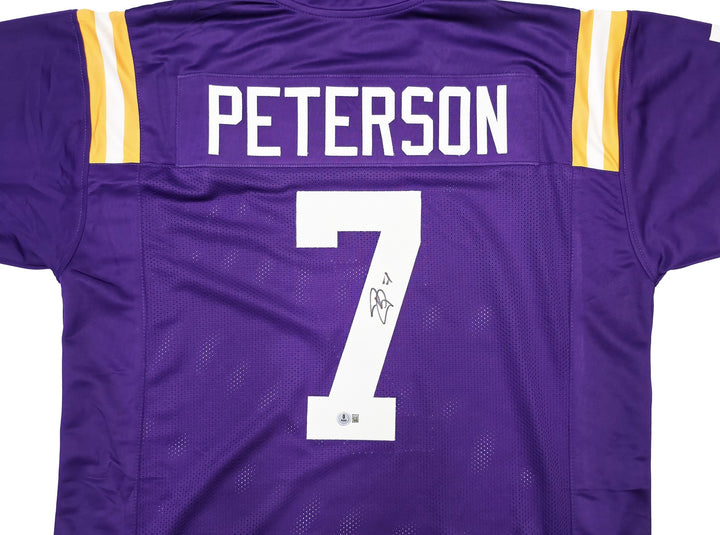 LSU Tigers Patrick Peterson Signed Purple Jersey Beckett Witness