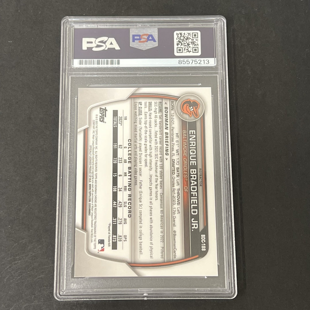 2023 Bowman Chrome #BDC-188 Enrique Bradfield Jr. signed card PSA Auto A
