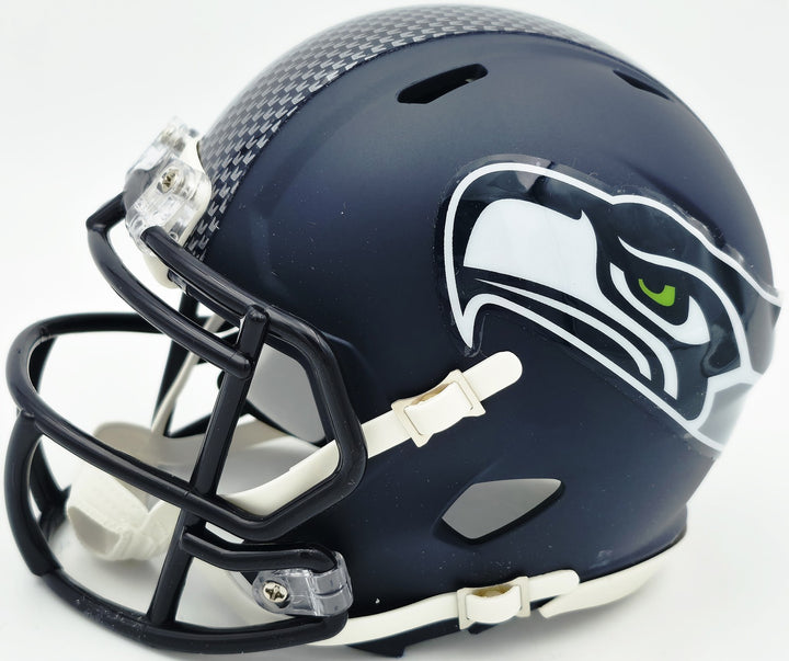 Sam Darnold Signed Seattle Seahawks Blue Speed Mini Helmet Beckett Witness