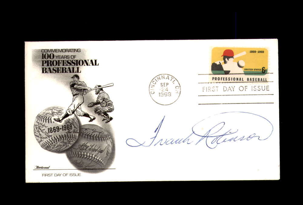 Frank Robinson PSA DNA Signed 1969 Centennial First Day Cover Cache FDC Autograp