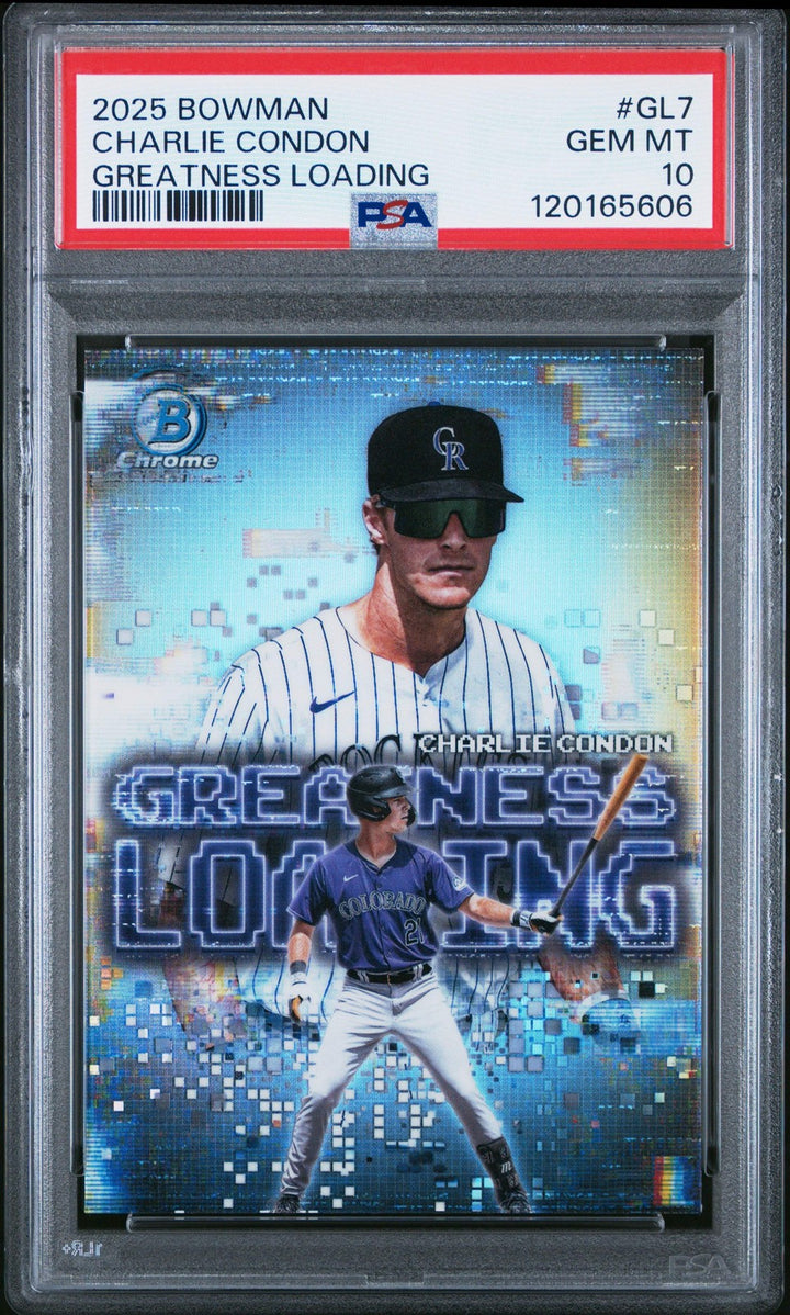 Graded 2025 Bowman Charlie Condon #GL7 Greatness Loading RC Baseball Card PSA 10