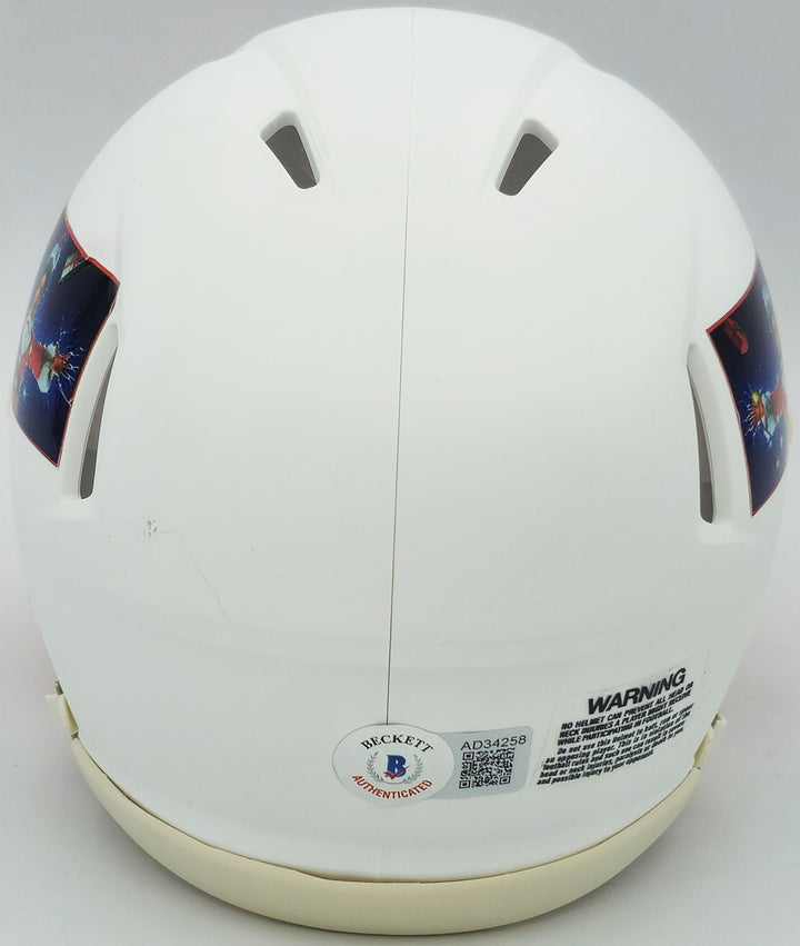 Chevy Chase Auto Signed Christmas Vacation White Speed Mini Helmet Beckett Wit
