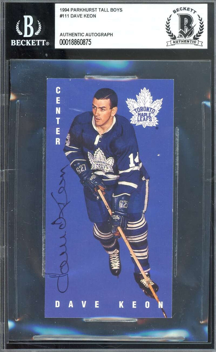 Dave Keon Beckett BAS Signed 1994 Parkhurst Tall Boys Autograph