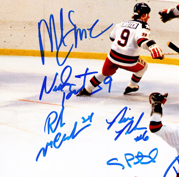 1980 USA Miracle On Ice Team Signed 16x20 "Do You Believe" 18 Sigs BAS Witness