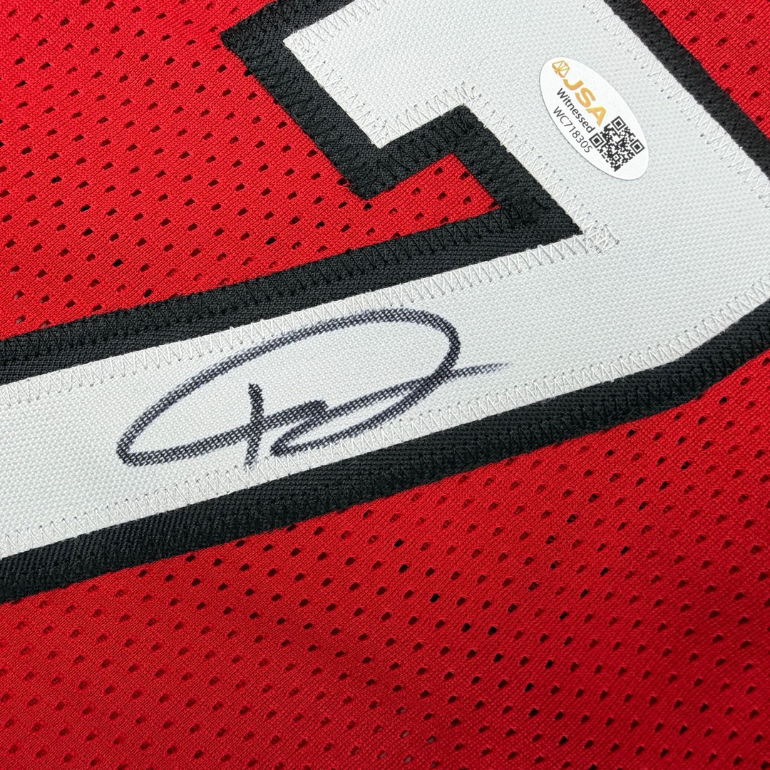 Autographed/Signed Giannis Antetokounmpo #7 Miami Heat Red Jersey JSA COA