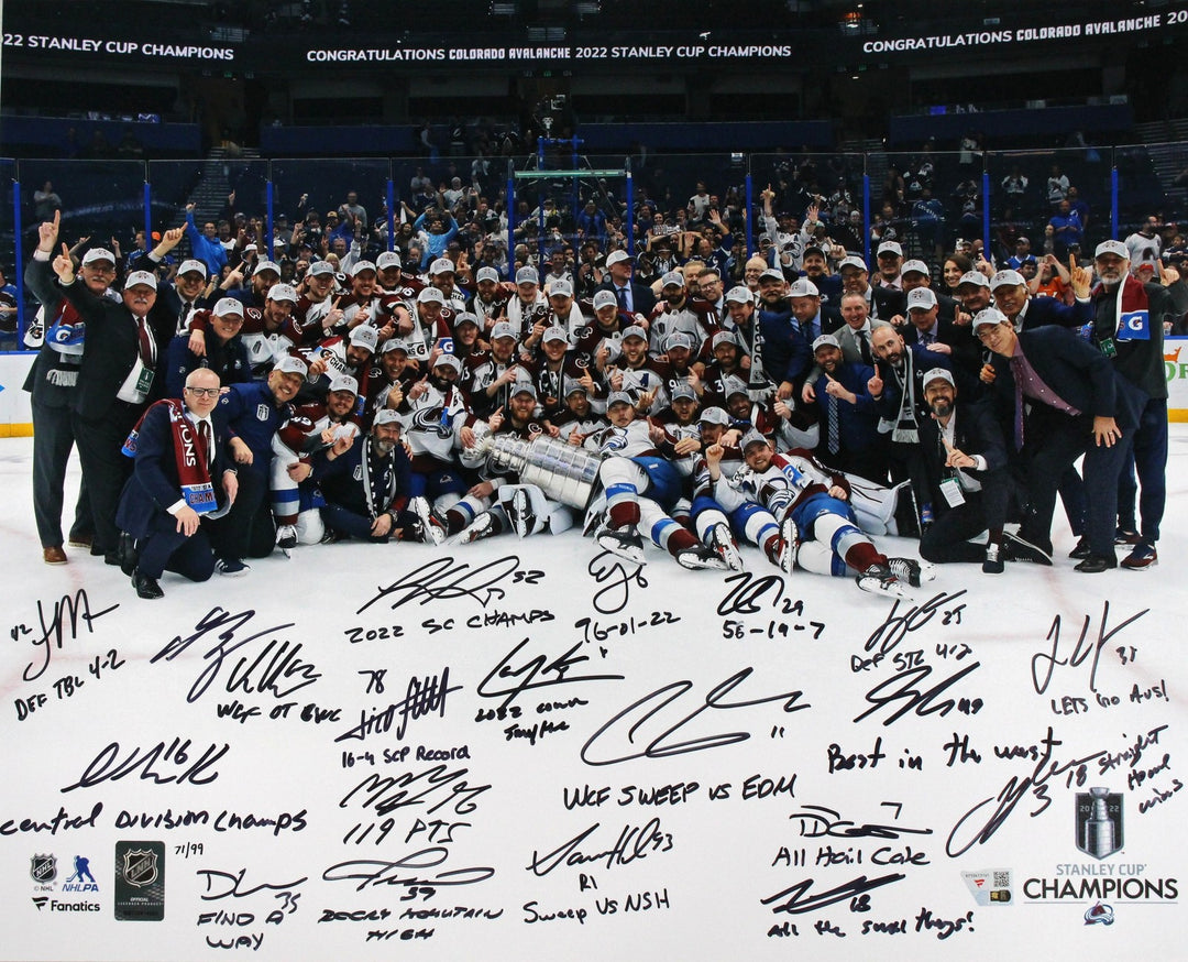 Colorado Avalanche Autographed/Signed Team (18) 16x20 Photo Insc. Fanatics 51025