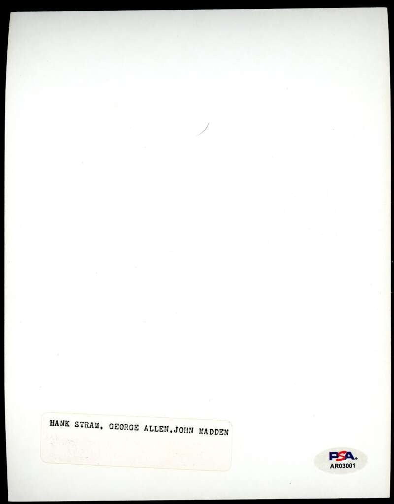 Hank Stram George Allen John Madden PSA DNA Autograph Rare 7x9 Photo Signed