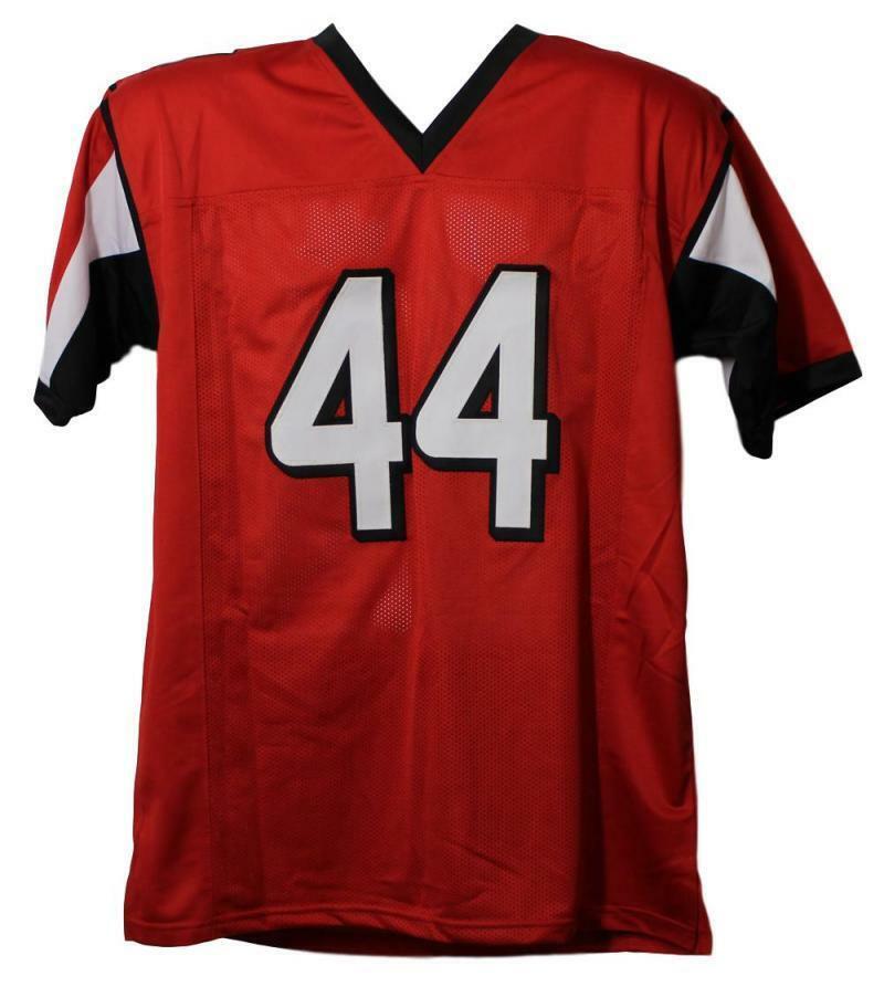 Vic Beasley Autographed/Signed Pro Style XL Red Jersey JSA 21904