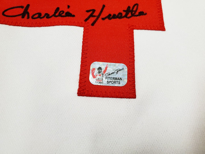 Cincinnati Reds Pete Rose Signed White Jersey "Charlie Hustle" PR Holo