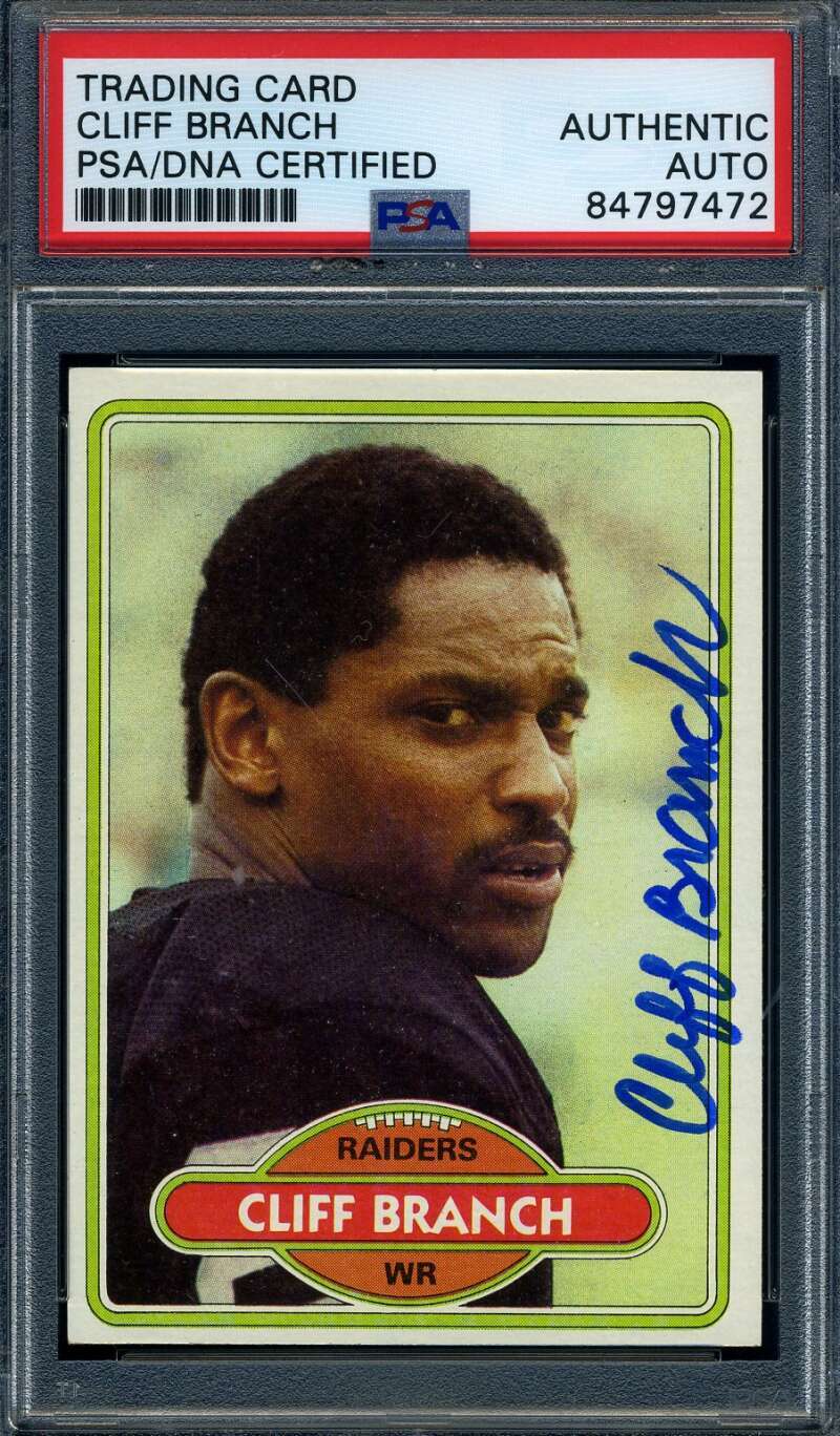 Cliff Branch PSA DNA Signed 1980 Topps Autographed