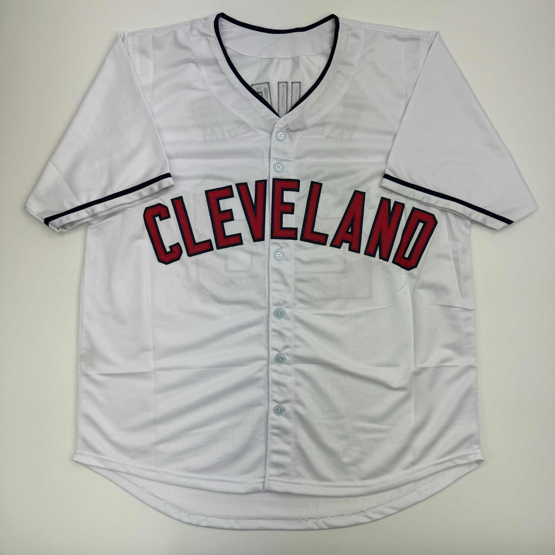 Autographed/Signed Corey Kluber Cleveland White Jersey Beckett BAS COA