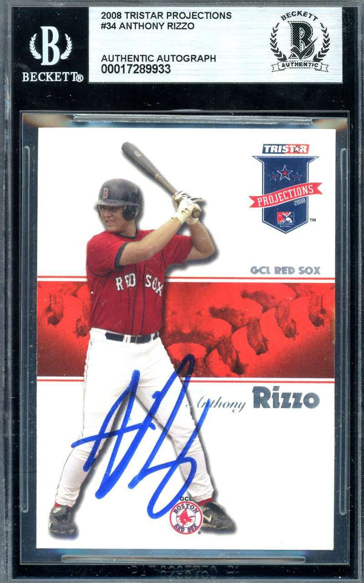 Anthony Rizzo Beckett BAS Signed 2008 Tristar Projections Rookie Autograph