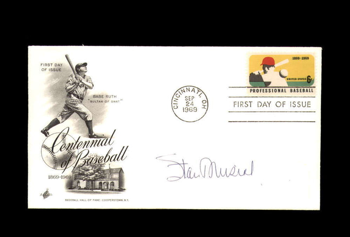 Stan Musial PSA DNA Signed 1969 Centennial First Day Cover Cache FDC Autograph
