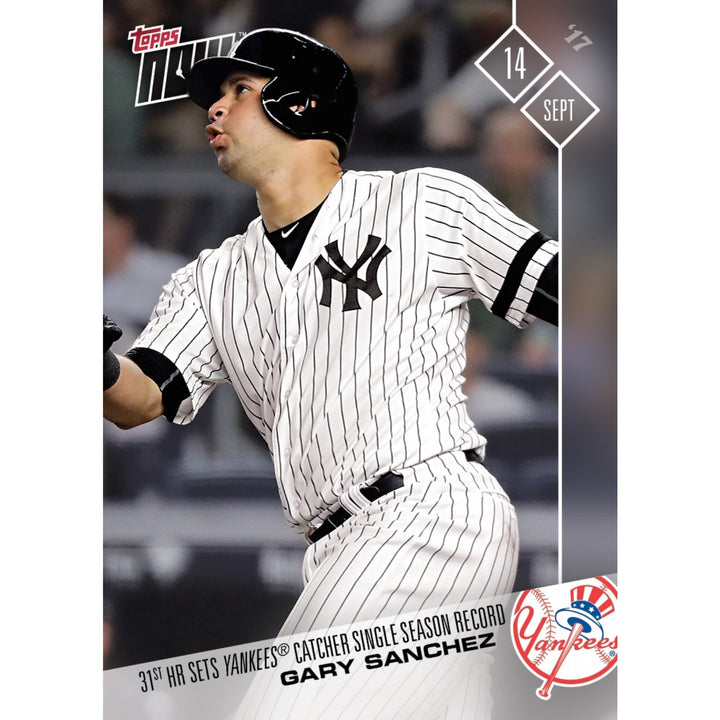 GARY SANCHEZ 31st HR SETS NY YANKEES CATCHER RECORD TOPPS NOW CARD #606 BREWERS