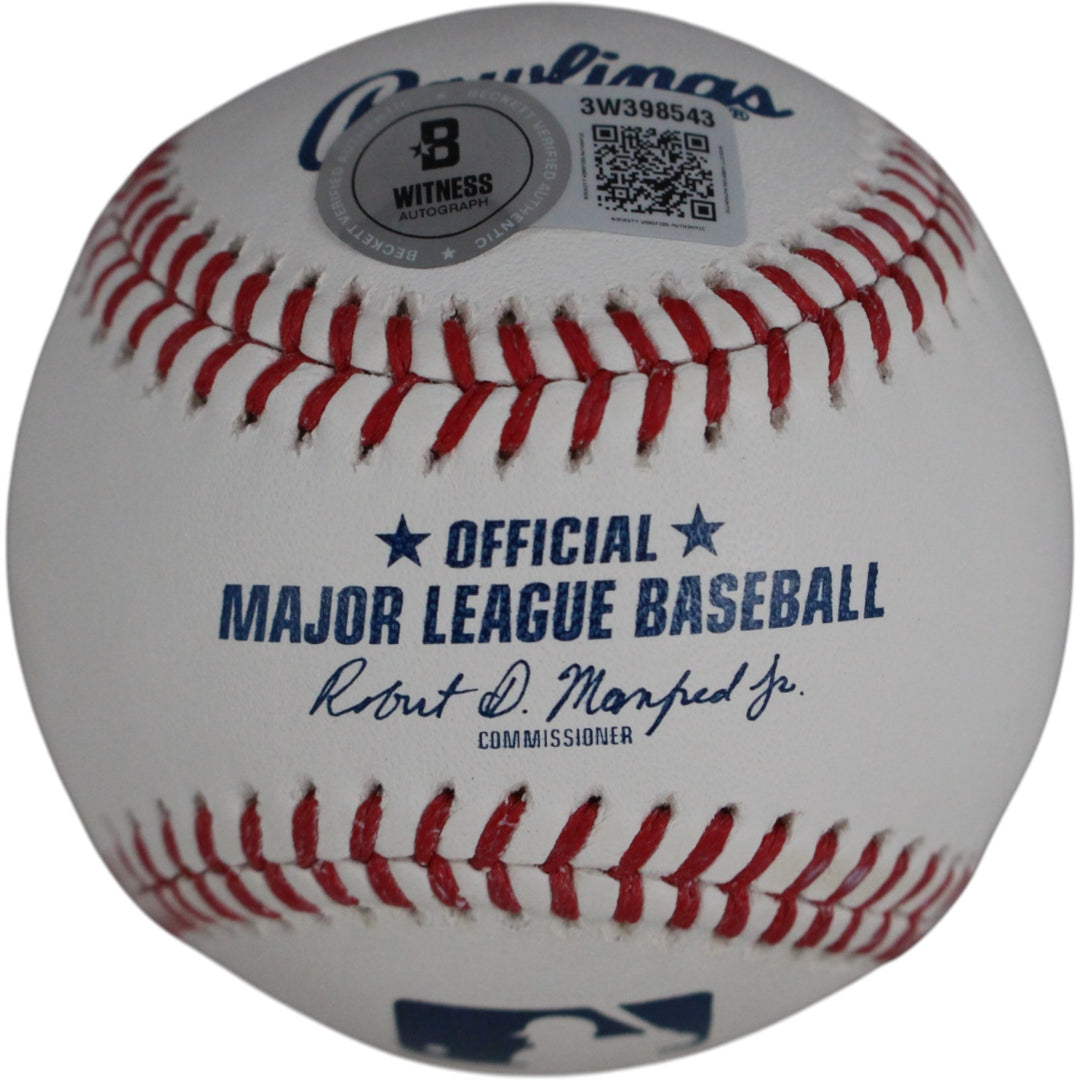 Pedro Martinez Autographed Boston Red Sox OML Baseball HOF Beckett Witness 51587