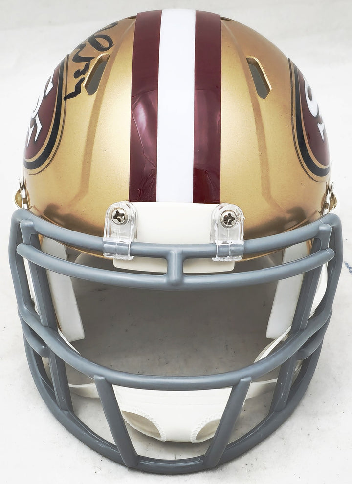 Fred Warner Signed San Francisco 49ers Gold Speed Mini Helmet Beckett Witness