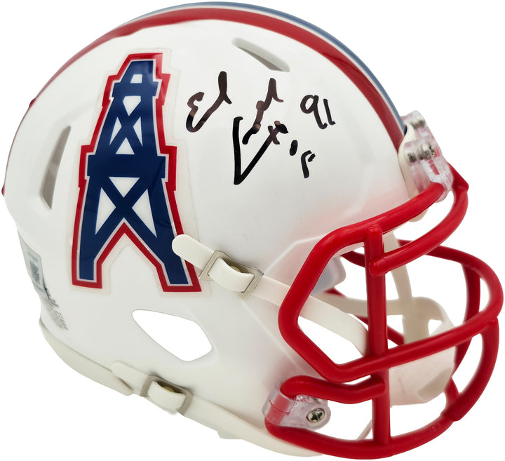 Earl Campbell Signed Oilers White 1981-98 Throwback Speed Mini Helmet