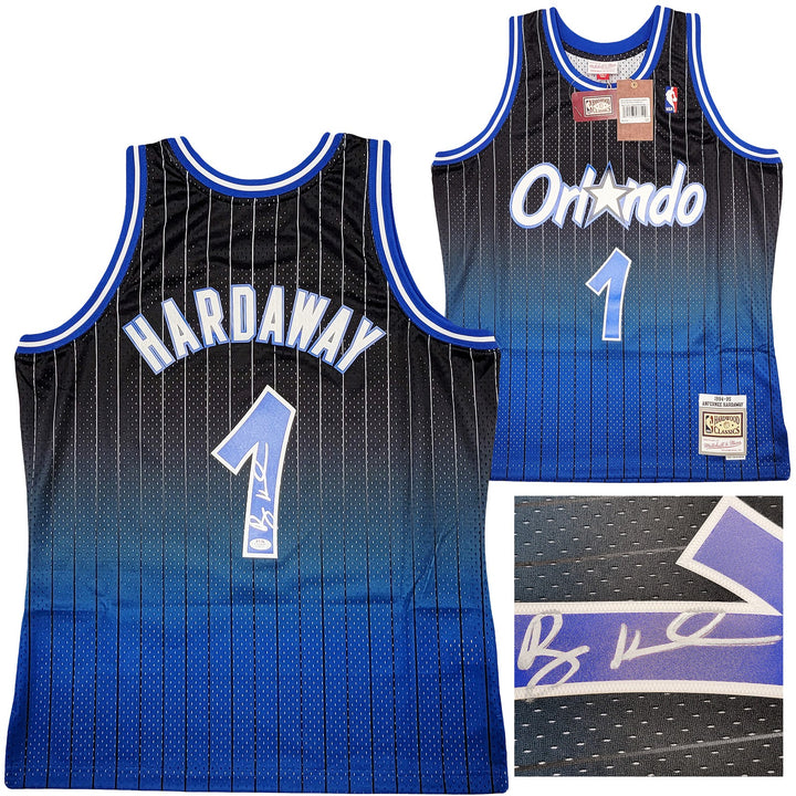 Magic Penny Hardaway Auto Black Blue M & N Fadeaway 94 Swingman Jersey L PSA/DNA