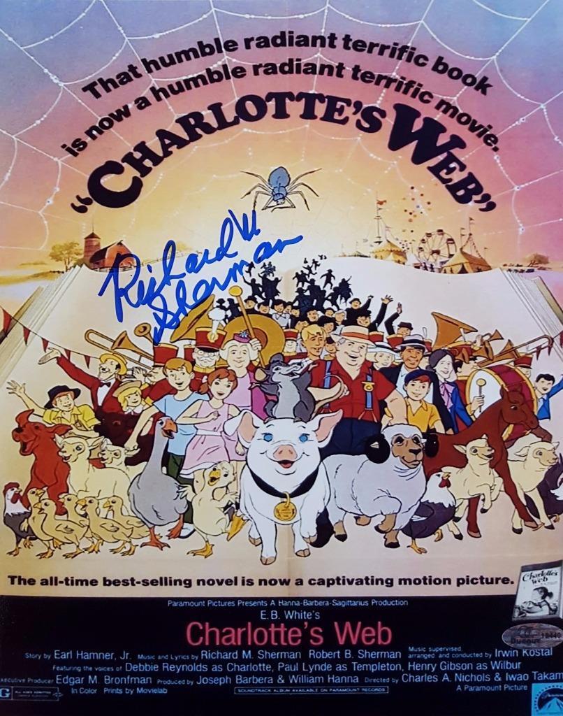 Richard M. Sherman Brothers Signed Charlotte's Web 8x10 Photo OC Dugout Holo (A)