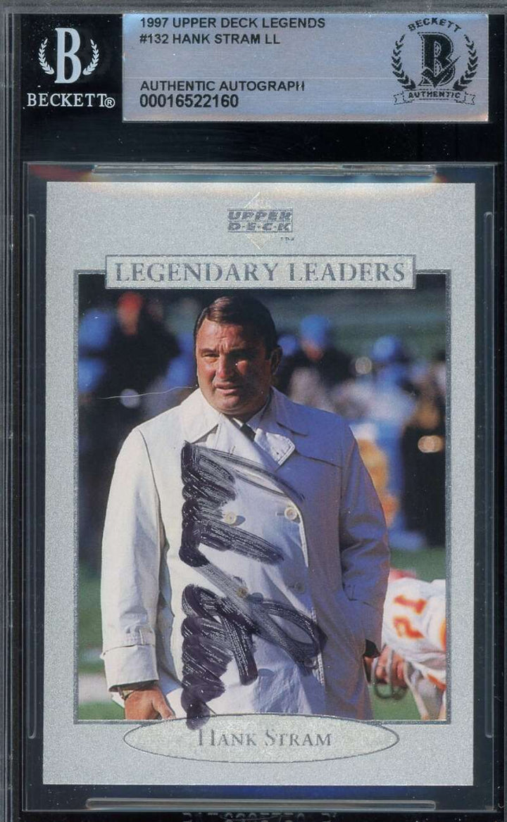 Hank Stram Beckett BAS Signed 1997 Upper Deck Legends Autograph