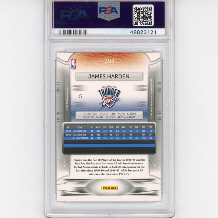 Graded 2009-10 Panini Prestige JAMES HARDEN #203 Rookie Card PSA 10