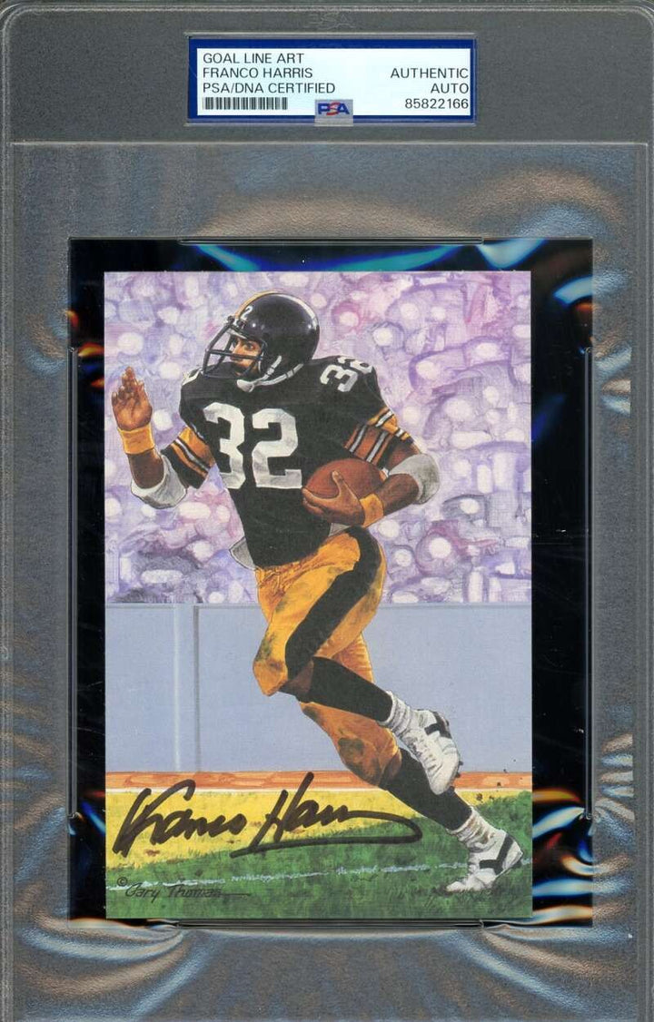 Franco Harris PSA DNA Signed Goal Line Art Card GLAC Autograph