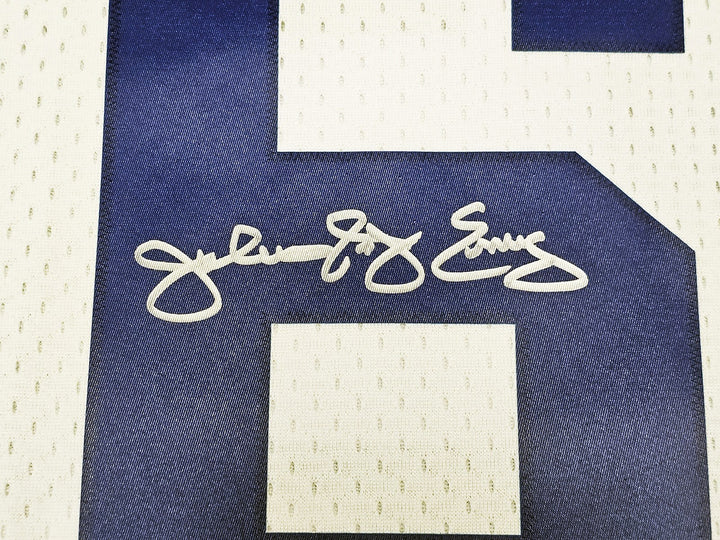 76ers Julius Dr J Erving Auto White Mitchell Ness 1985 Swingman AS Jersey 2X BAS
