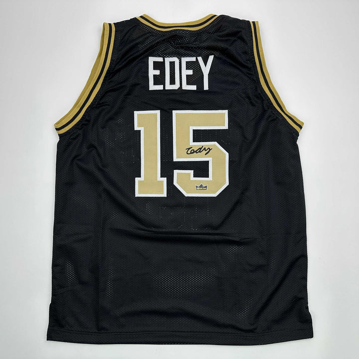 Facsimile Autographed Zach Edey Purdue Black Reprint Jersey Size Men's XL