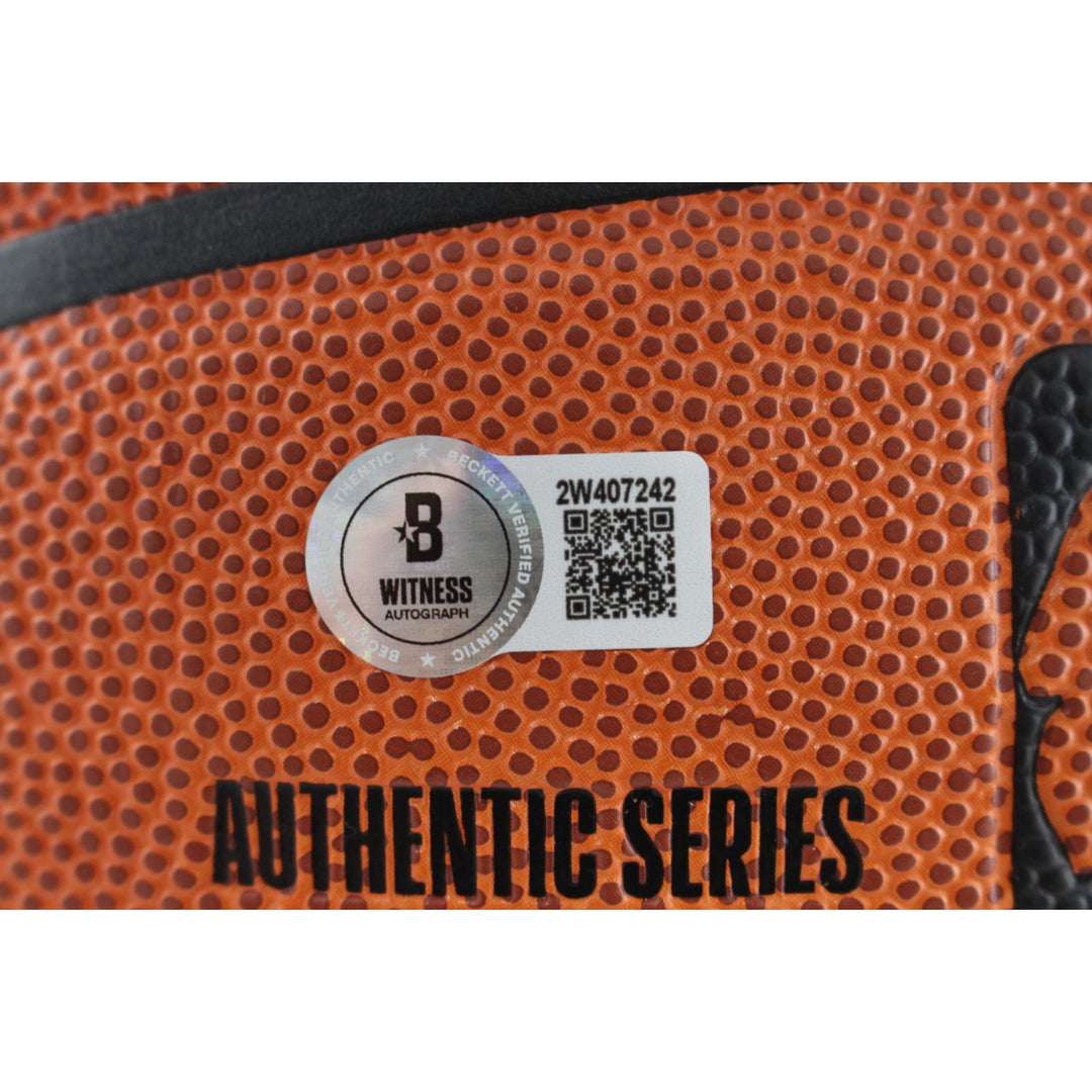 Oscar Robertson Autographed Milwaukee Bucks I/O Basketball Beckett Witness 49709