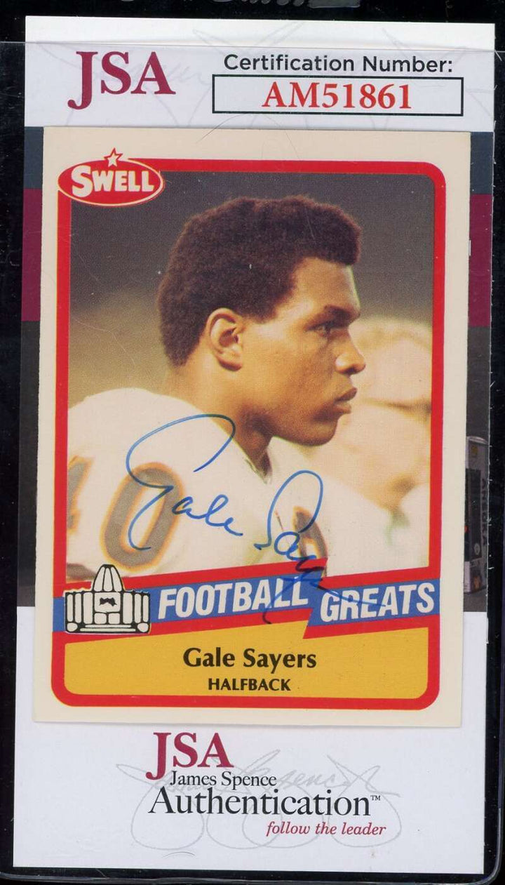 Gale Sayers JSA Coa Signed 1989 Swell Greats Autograph