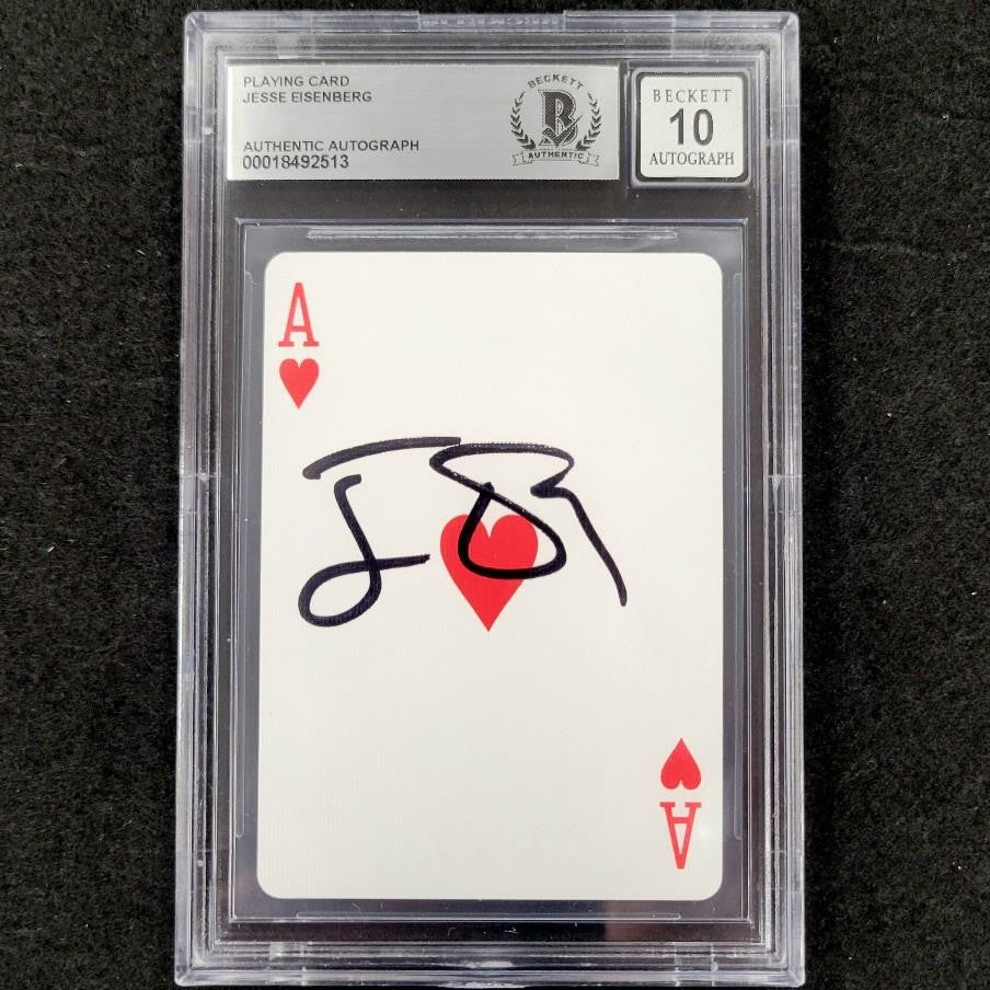 Jesse Eisenberg signed Ace of Hearts Playing Card Now You See Me BAS 10 auto