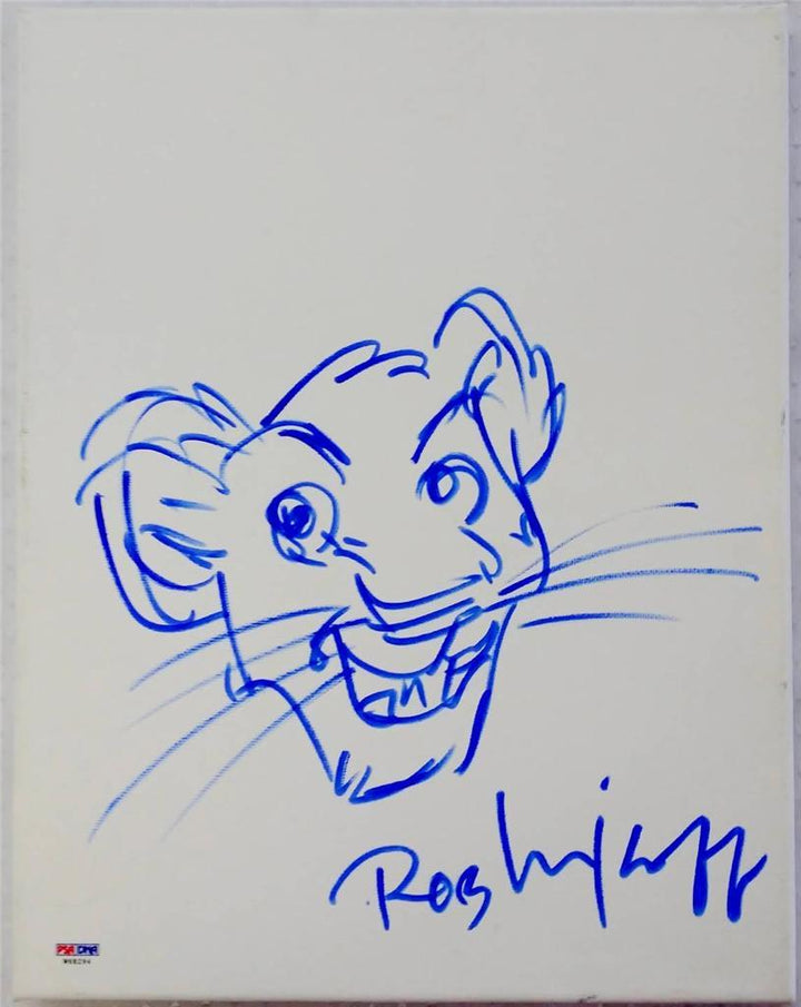 ROB MINKOFF SIGNED & SKETCHED SIMBA THE LION KING 8x10 CANVAS PSA/DNA PRODUCER C