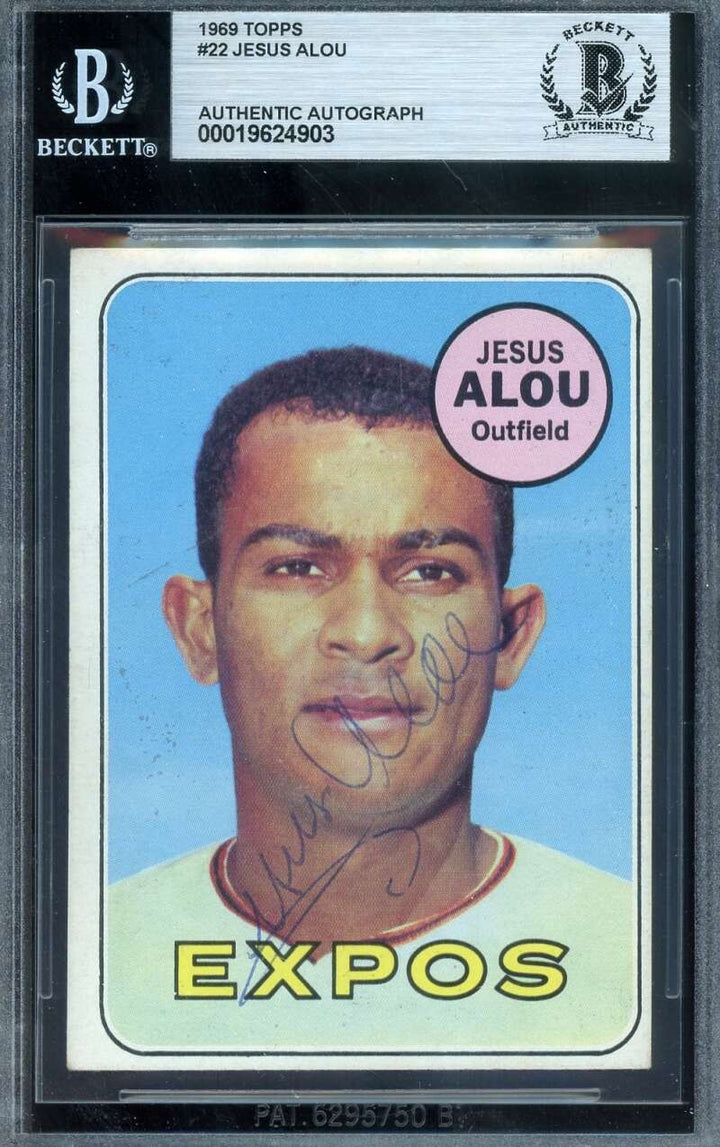 Jesus Alou Beckett BAS Signed 1969 Topps Autograph Expos